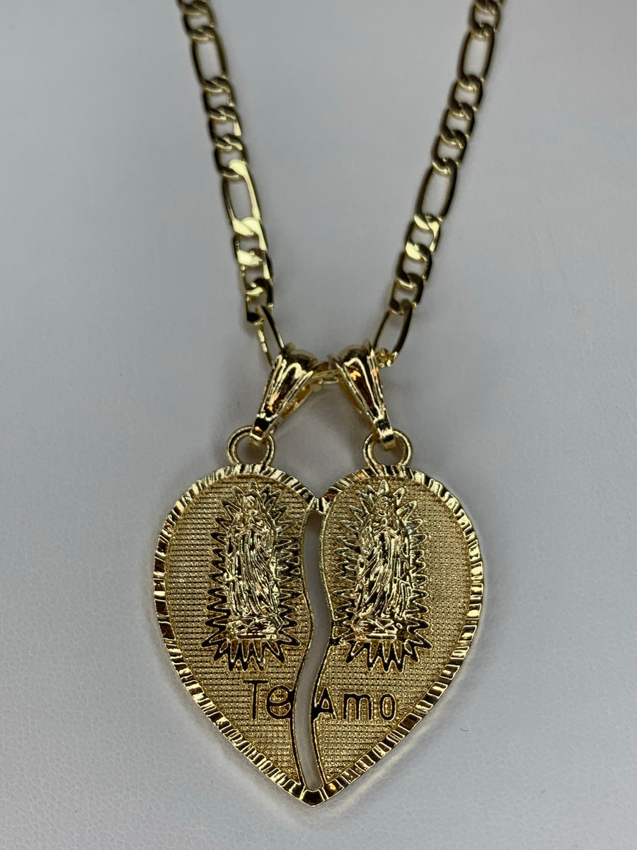 Large Double Virgin Mary “Te Amo” Necklace – Mahi Jewelry