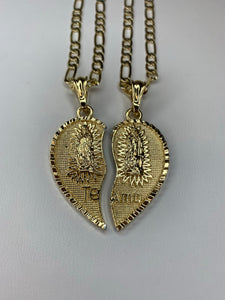 Large Double Virgin Mary “Te Amo” Necklace