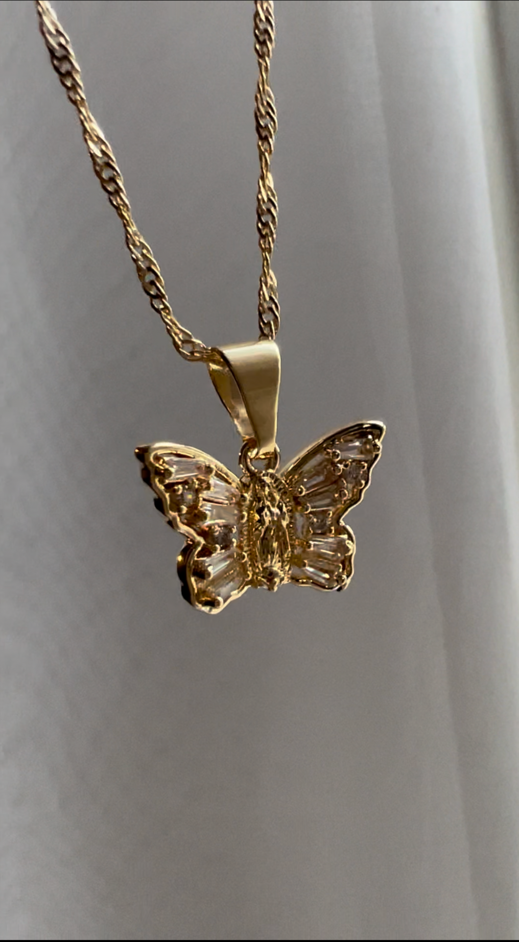 Virgin Mary Butterfly Necklace