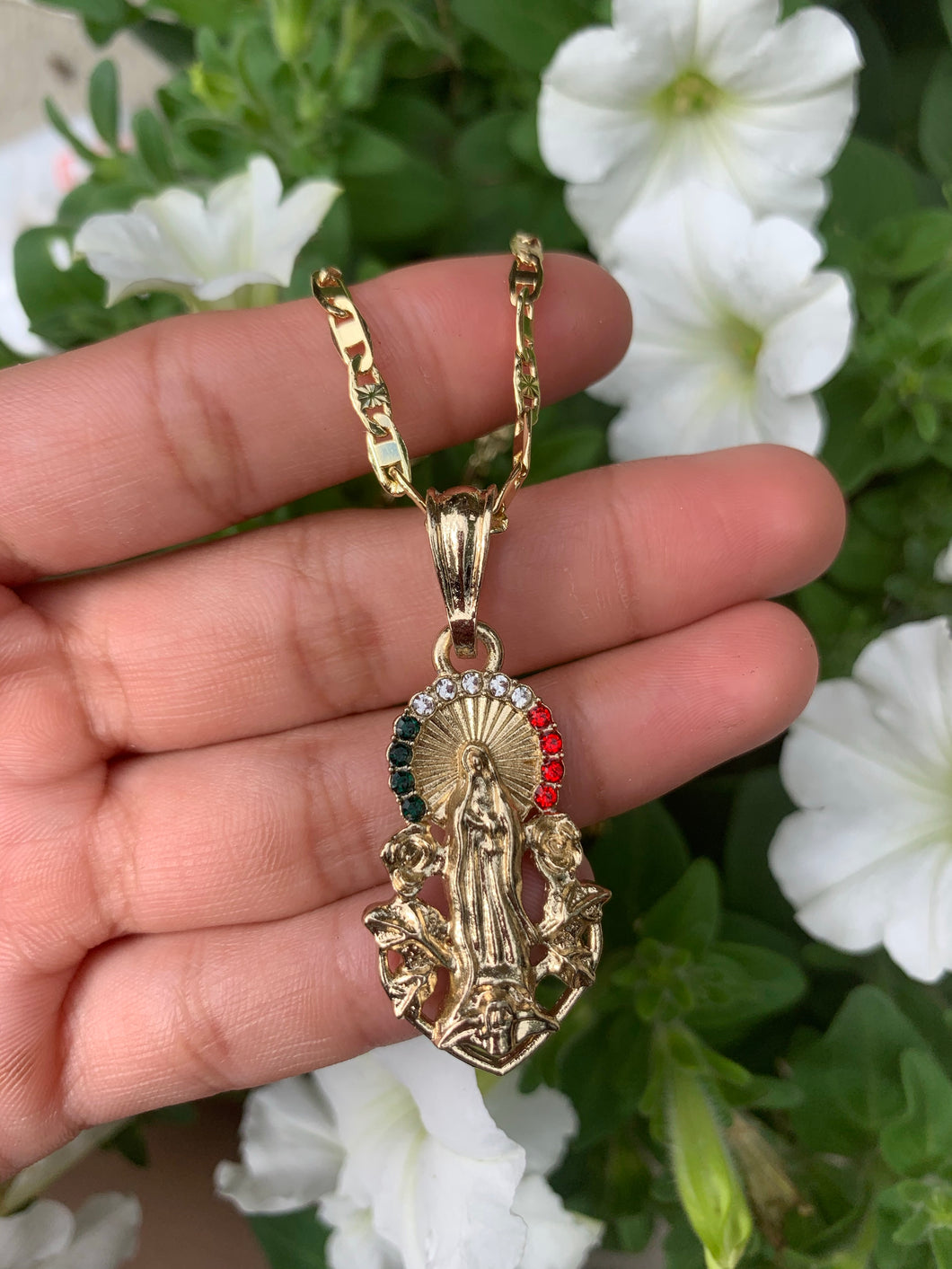 Mini Mexico Colored Guadalupe Necklace